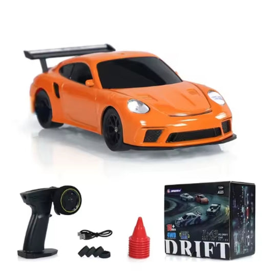 Auto Mini Drift Porsche 911 Gt3 15kmh Tamaño 1:43, Naranjo