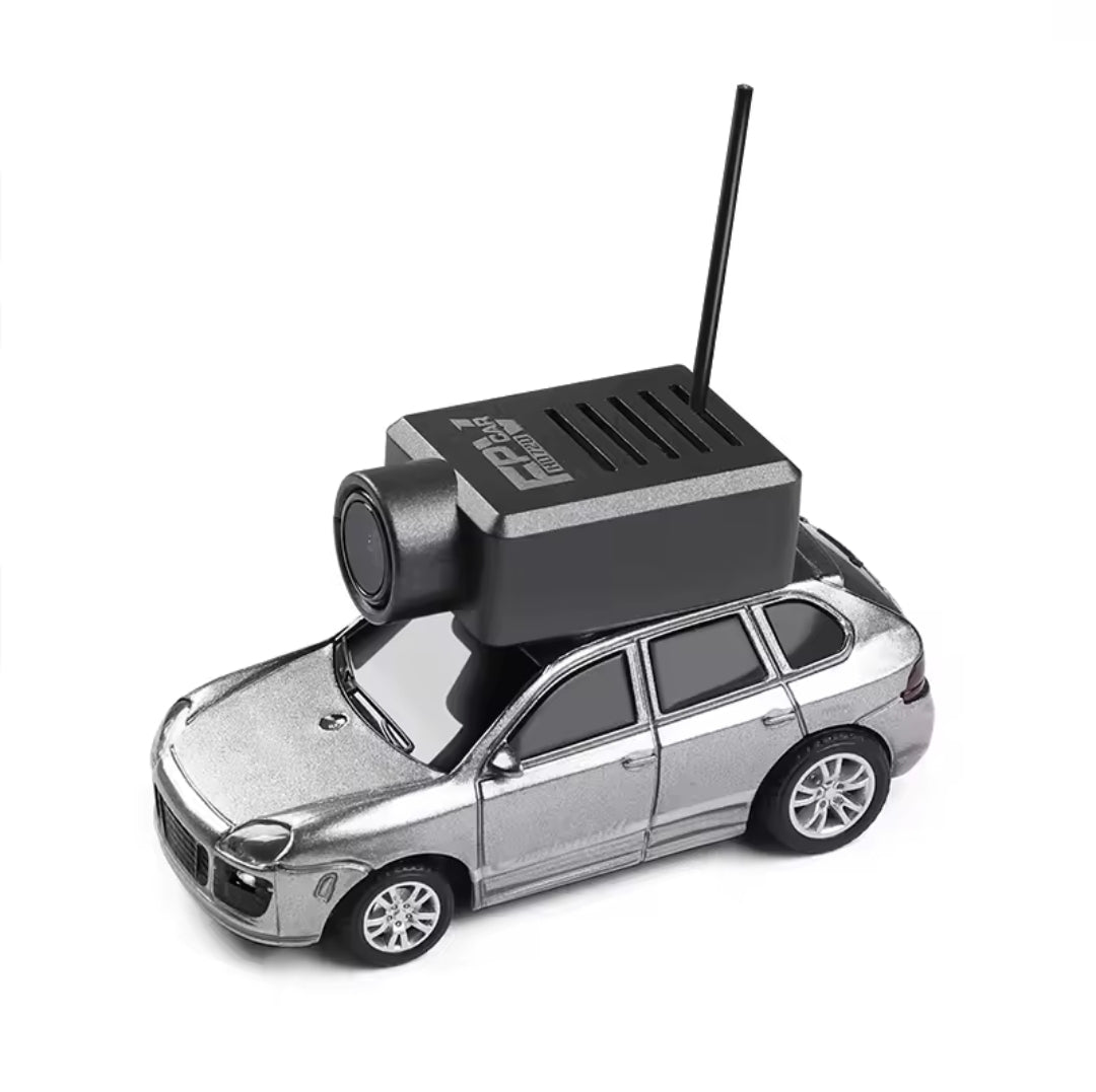 Mini auto de carrera con camara hd control por wifi 1:64 gris