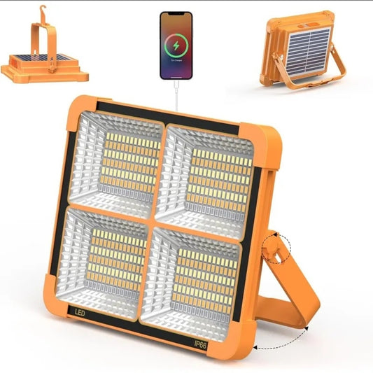 Reflector Solar LED Recargable - Alta Potencia + Power Bank USB