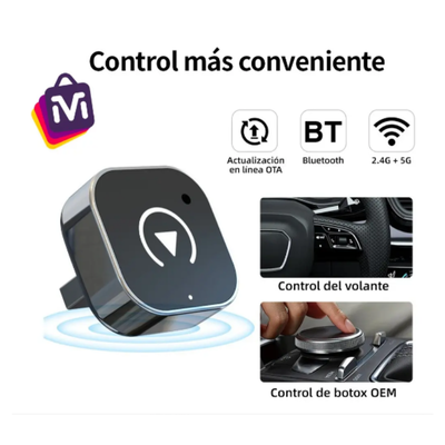 Adaptador Inalámbrico Carplay Y Android Auto Para Convertir Cable A Wireless Con Usb Y Tipo C