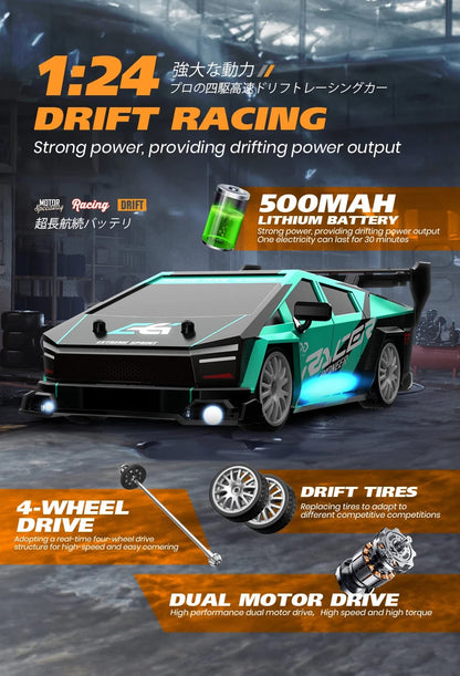 auto drift CyberTruck escala 1:24 Racing control remoto