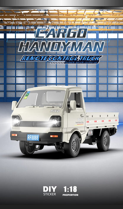 Camion 3 4 De Carga A Control Remoto 1:18 Con Luz Led Color Blanco