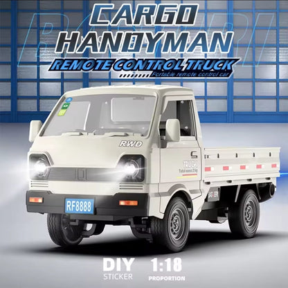 Camion 3 4 De Carga A Control Remoto 1:18 Con Luz Led Color Blanco