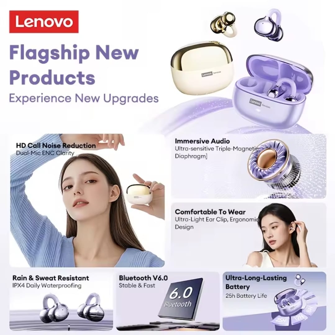 Auriculares Bluetooth Lenovo LE302 – Sonido Claro y Confort Todo el Día