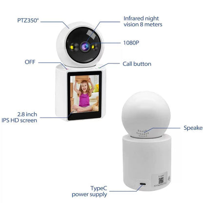 Camara de vigilancia wifi con pantalla de vídeo llamada